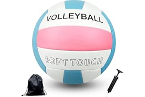 Aipwerer Pallone Pallavolo,Pallone da Beach Volley,Soft Touch Volleyball per Interni ed Esterni,Beach Volley Soft Touch Volleyball Taglia 5,Articolo Con Zaino e Con Pompa