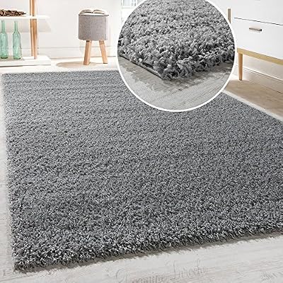 Paco Home Tapis Shaggy Longues Mèches En Différentes Tailles Et Coloris, Dimension:140x200 cm, Couleur:Gris