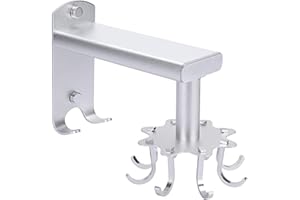 JHXHHTHONGTONG Gancho Giratorio De Cocina Con 8 Ganchos Los Estantes De Cocina Multifuncional Perforado Pared Percha Gancho Plegable Giratorio 360 °Dos Métodos De Instalación Autoadhesivo/Perforado 1 PCS