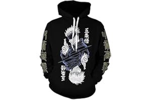 ACEFAST INC Gojo Satoru Hoodie Costume Cosplay Sweatshirt Sweater 3D Novelty Hooded Pullover for Men Women