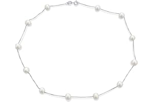 Bling Jewelry Bridal Tin CupWhite Pink Black Freshwater Cultured 7MM Pearl Genuine Multi Color Gemstones Pearls Necklace Chain Station For Women Yellow Gold Plated .925 Sterling Silver 16 18 Inch