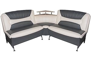 Rodnik Eckbank Arabika Sitzbank in Grau-Creme 173x173 cm Kunstleder mit Ablage Stauraum