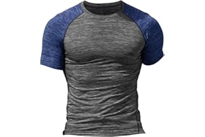 MUSCLE ALIVE Męska, obcisła, kompresyjna koszulka termoaktywna z krótkim rękawem Topy do kulturystyki Poliester i elastan