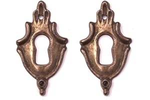 cyclingcolors 2x Bocchetta rosette chiave per mobili in zama finitura bronzo antichizzata mobili 26 x 47 mm