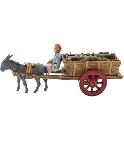 Homme Avec Âne – Figurine Crèche 6 Cm Échelle 1:32 – Landi Made In Italy, Polymère Indestructible
