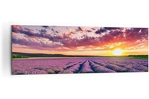 ARTTOR Lienzos decorativos 160x50cm Cuadro Sobre Lienzo Moderno lavanda montañas campo Grande XXL Dormitorio Cocina Cuadros Pared Imágenes Cuadros Decoracion Salon Wall Art Prints Decor Canvas AB160x50-3816
