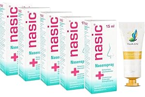 ‎NASIC Nasic Nasenspray SPARSET 5x 15 ml inkl. einer hochwertigen Handcreme Marke Faar-Apo