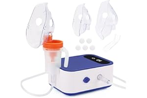 HITHINKMED Hithinked Atomiseur à compresseur, inhalateur pour enfants et adultes, atomiseur avec taux d'atomisation réglable, atomiseur à capuchon de résistance pour le rhume ou l'asthme - Klein Blue