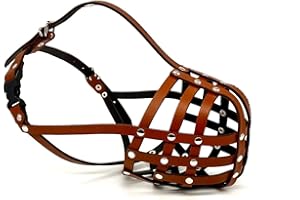 L&J PETS UK Maulkorb aus echtem Leder für American Bully, Bully XL und andere ähnliche Schnauzen (braunes Leder, AB1)