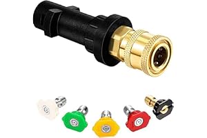 Detetap VVSUN Högtryckstvätt pistoladapter 14 spraymunstycke spetsar set mässing kvinnlig snabbkontakt för Kärcher k2 k3 k4 k