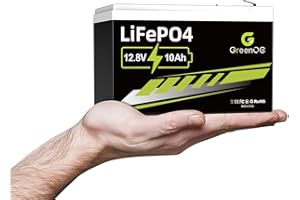 GREENOE Batterie LiFePO4 12 V 10 Ah avec BMS 10 A intégré, batterie au lithium à cycle profond 3000 +, durée de vie de 10 ans, utilisable pour système solaire, roues motrices, sondeurs, camping en
