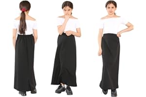 L S U Girls School Maxi Skirts Long Ankle Length Girls Long Skirt Half Elasticated Waist