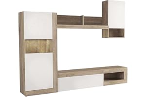 Milani Home s.r.l.s. Parete attrezzata Porta TV Soggiorno Moderna di Design 255x40x200 h