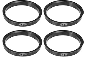 X AUTOHAUX 4 Pcs 72.6mm to 65.1mm Universal Car Hub Centric Rings Black