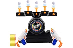 Herefun 2pcs Shooting Toy Gun, Electronic Target rechargeable with 10 Refill Darts bullets + 10 Floating balls + 1 USB charging cable, Shooting game Floating target Party Games for Kids Toddler