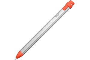 Logitech Crayon Digital Pencil for all iPads (2018 releases and later) with Apple Pencil technology, anti-roll design, and dynamic smart tip - Silver/Orange