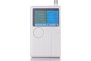 LEAGY - Tester per cavi di rete, 4 in 1, per cavi RJ45/RJ11/USB/BNC, LAN,Cat5, Cat6, colore: grigio