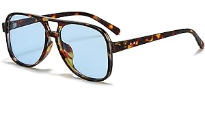 Long Keeper Occhiali da Sole Pilot Occhiali da Sole Anni 70 Vintage Oversize Occhiali Pilota Doppio Ponte Retrò da Guida Protezione UV400 per Donna Uomo