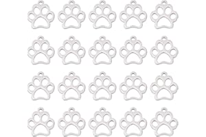 UNICRAFTALE Chien Patte Imprime Pendentifs 304 Charmes en Acier Inoxydable Tons Argent 1.5mm Petit Trou Chien Patte Charme en Métal Matériel Pendentif pour Collier Bracelet Bijoux