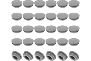 PATIKIL 12mm Diametro Tappo Rotondo Silicone, 30pz Tipo Bloccaggio Mobili Tappo Foro Pulsante Protettivo Copertura Testa per Foro 2,5-12mm per Sigillare Foro Cilindro Passacavi, Grigio