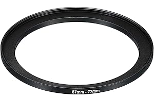 PATIKIL 67mm-77mm Metal Step Up Ring, Camera Lens Filter Adapter Ring Aluminum Filter Adapter Ring for Camera Lenses Hood, Black