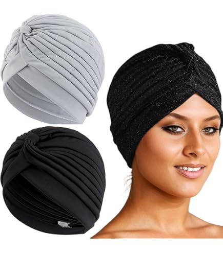 Turbante Notte Per Donne | Copricapo Chemio Leggero In Cotone Elastico - Foto 8