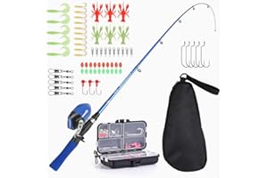 LEOFISHING Kids Fishing Pole 150cm/4.92ft Portable Telescopic Fishing Rod and Reel Combos Kit Spincast Youth Fishing Pole Fishing Gear for Kids Boys Girls Grenn Blue