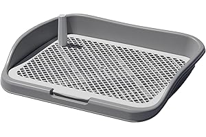 Sharplace Support de Pipi de Toilette pour Chien, Plateau de Pot pour Chien, grilles d'entraînement, Plateau à litière pour Animaux de Compagnie, Tapis, Gris