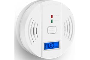 YEZALA Carbon Monoxide Detector, CO Detectors with LED Indicator & Silence Button, EN 50291 CO Alarms Monitor for Home Safety (AA Battery NOT Included) (1PCS CARBON MONOXIDE DETECTOR)