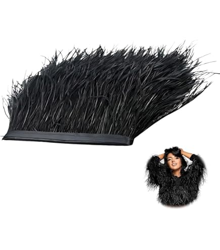 Nastro Con Piume Di Struzzo 1 Metro - Per Costumi, Decorazioni Fai Da Te - Foto 6