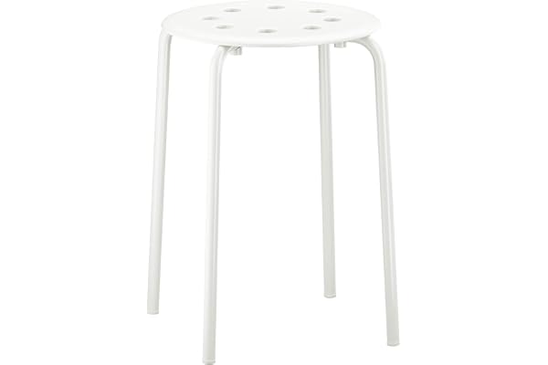 Ikea Marius Stool, White(Iron) - 40 Cm, 7 Cm