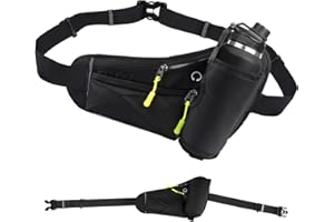 EXIN DECHEN Ceinture Running avec Porte-Bouteille, Ceinture de Course Réglable pour Homme et Femme, Sacs Banane Running, Grande Capacité, Réfléchissante, Ceintures Porte-Gourde pour Courir, Vélo et Randonnée