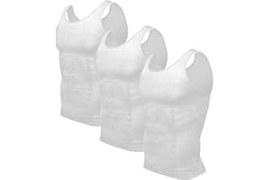 Odoland Débardeur de Compression Homme Maillot de Corps 3 pièces Amincissante Ventre Plat Invisible Shirt Abdo Minceur Shirt