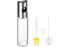 CUESVAP Öl Sprühflasche, 100ml Ölsprüher für Speiseöl, Sprühflasche Ölspender mit Pinsel, Ölspray zum Kochen, Grillen und Frittieren