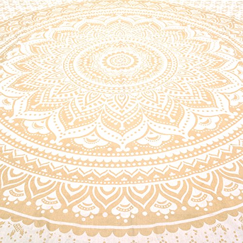 Wanddekoration Hippie Wandteppiche Bohemian Mandala Wandteppich Indian Gold Überwurf - 4