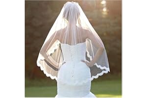 DISHOWME Dentelle Voile De Mariage Impression De Mariée Cathédrale Tête Voile Mariée Cristal Doux Tulle Bord Coupé Accessoires De Cheveux Du Bout Du Doigt Avec Peigne Pour Femmes Mariées