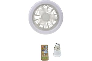 MISUVRSE 30W E27 Ceiling Fan With B22 To E27 Light Lamp Bulb Socket Base Converter For Home Bedroom Kitchen LED Cooling Fan Lamp E27 Lamp Head Fan Light B22 To E27 Adapter For Bed Room Electric Fan Hanging