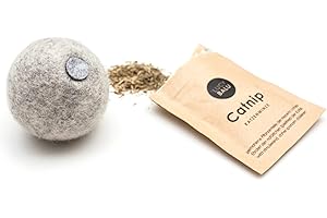 LucyBalu® Filcowa piłka z kocimiętką | zabawka dla kota z piłką | piłka dla kota z filcu z kocimiętką | zabawka dla kotów z wełną | naturalna zabawka dla kotów | piłka do zabawy dla kotów z kocimiętką