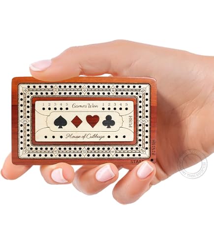 Cartasport Cribbage-Brett Aus Holz – Braun, Mit Heringen, Traditionelles Pub-Spiel