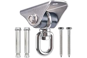 BeneLabel Schaukel Deckenhaken Schwerlast,Hängematte Befestigung Edelstahl 360 Drehbar Hängesessel Aufhängung Silentbuchse Schraube für Holzbalken/Betondecken Yoga Boxsack Deckenhalterung,Bis 726kg