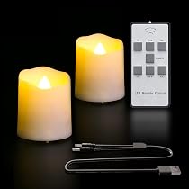 Bougies LED Daphomeu - Lot De 6 Rechargeables Avec Télécommande - Flamme Réaliste Pour Décoration Fêtes