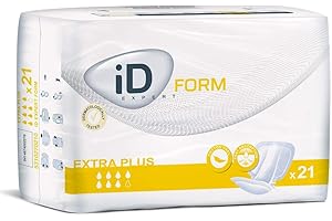 iD Expert Form Extra Plus Disposable Incontinence Pad – Super Absorbent, Discreet Design, Anti Leak Protection, Wetness Indicator, Odour Control, Women & Men, Adult Nappies, 2350ml, 21 Pads