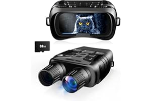 Night Vision Goggles Binoculars, Salati HD Infrared Digital Wildlife Camera with Photo & Video, 7-Level IR, 4x Digital Zoom, For Spotting & Hunting, Tracking up to 300 Meters, Included 32G Card