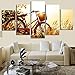 Produktbild RALCAN Wandkunst Hd Drucke Malerei Wohnkultur 5 Stücke Sonnenaufgang Fahrrad Löwenzahn Bilder Weizenfeld Landschaft Poster-10X15 10X20 10X25Cm