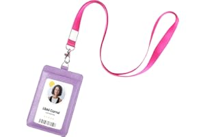 ADENPVN Etui na identyfikator z prawdziwej skóry ze smyczą, etui na karty z miękkiej skóry, do 20 kolorów i słojów skóry do wyboru, z wielu przegródek na karty, pionowe etui na identyfikator roboczy