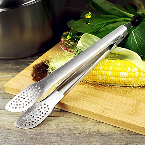 spécification SUNNORN 12 Pouces Pince de Cuisine, reg; 304# Inoxydable Toute Epreuve Epaissir Acier Pinces à Aliments pour Barbecue,Salade, Grillage, Friture, Cuisine