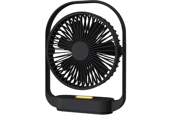 Fläkt, Tysta fläktar & kylning, Uppladdningsbara fläktar, Skrivbordsfläkt med 4 hastigheter, USB-fläkt med nattlampa, 330° rotation elektrisk fläkt, Liten bordsfläkt för sovrum Kontorssängsida