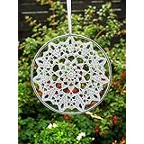 Ø 25 cm Fensterbild Fensterdeko gehäkelt weiß