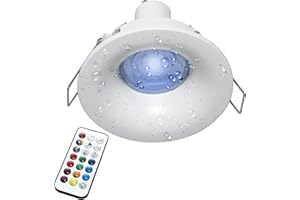 Planetitaly Faretto LED cromoterapia IP65 lampada GU10 6W 230V incasso 7cm RGB luce multicolore box doccia sauna (Tondo, RGBW+6000K)