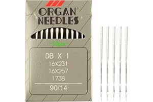Trimming Shop Organ Foot Sewing Machine Needles Size SY3355 DPX17 90/14, Universal Fits Most Brands for Household, Industrial Sewing Machine, Silver (10pcs)